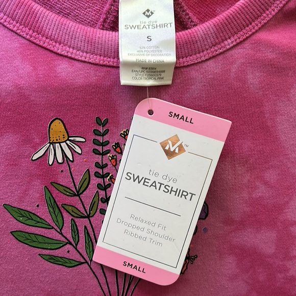 Sweatshirt tie dye pink Today I choose Peace - Picture 3 of 4